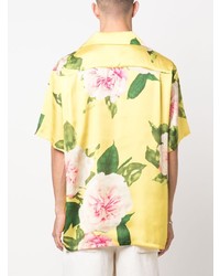 Chemise à manches courtes à fleurs jaune P.A.R.O.S.H.