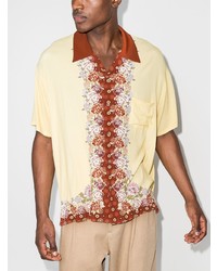 Chemise à manches courtes à fleurs jaune Iroquois