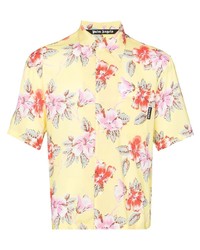 Chemise à manches courtes à fleurs jaune Palm Angels