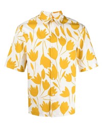 Chemise à manches courtes à fleurs jaune Sandro Paris