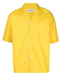 Chemise à manches courtes à fleurs jaune Sunnei