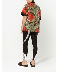 Chemise à manches courtes à fleurs marron clair Dolce & Gabbana