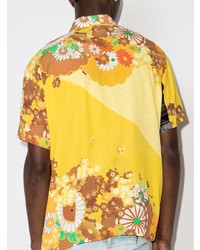 Chemise à manches courtes à fleurs moutarde ERL