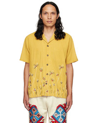 Chemise à manches courtes à fleurs moutarde Karu Research
