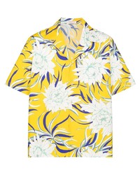 Chemise à manches courtes à fleurs moutarde Valentino