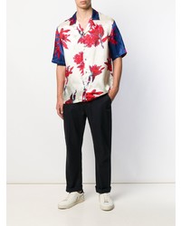 Chemise à manches courtes à fleurs multicolore Roberto Cavalli