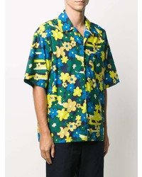 Chemise à manches courtes à fleurs multicolore Marni
