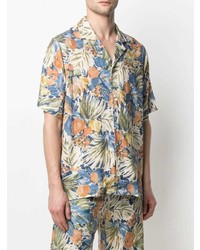 Chemise à manches courtes à fleurs multicolore Drôle De Monsieur