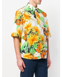 Chemise à manches courtes à fleurs multicolore MSGM