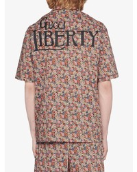 Chemise à manches courtes à fleurs multicolore Gucci