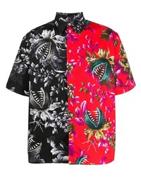 Chemise à manches courtes à fleurs multicolore MSGM
