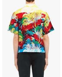 Chemise à manches courtes à fleurs multicolore Prada