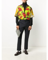 Chemise à manches courtes à fleurs multicolore Versace