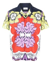 Chemise à manches courtes à fleurs multicolore Tintoria Mattei