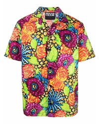 Chemise à manches courtes à fleurs multicolore VERSACE JEANS COUTURE