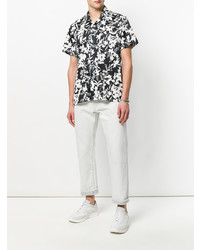 Chemise à manches courtes à fleurs noire et blanche Low Brand