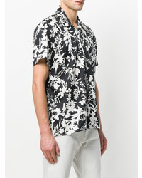 Chemise à manches courtes à fleurs noire et blanche Low Brand