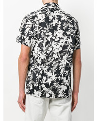 Chemise à manches courtes à fleurs noire et blanche Low Brand