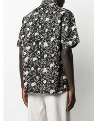 Chemise à manches courtes à fleurs noire et blanche Isabel Marant