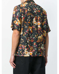 Chemise à manches courtes à fleurs noire McQ