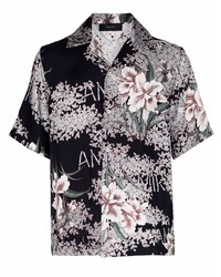 Chemise à manches courtes à fleurs noire Amiri