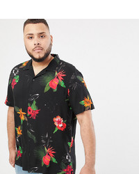 Chemise à manches courtes à fleurs noire ASOS DESIGN