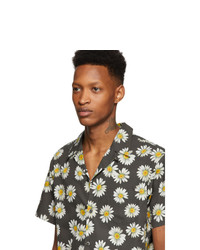 Chemise à manches courtes à fleurs noire John Elliott