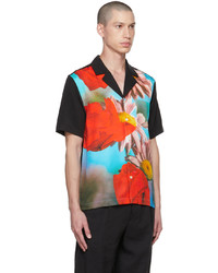 Chemise à manches courtes à fleurs noire Soulland