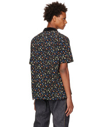 Chemise à manches courtes à fleurs noire Sacai