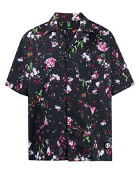 Chemise à manches courtes à fleurs noire Diesel