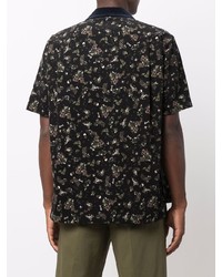 Chemise à manches courtes à fleurs noire Sacai