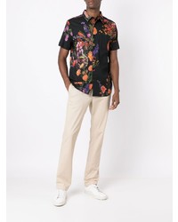 Chemise à manches courtes à fleurs noire OSKLEN