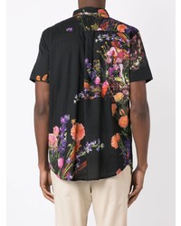 Chemise à manches courtes à fleurs noire OSKLEN