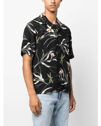 Chemise à manches courtes à fleurs noire rag & bone