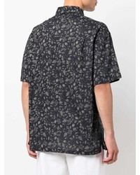 Chemise à manches courtes à fleurs noire Isabel Marant