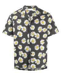 Chemise à manches courtes à fleurs noire John Elliott
