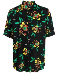 Chemise à manches courtes à fleurs noire Mauna Kea