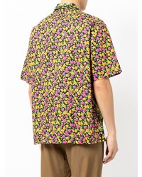 Chemise à manches courtes à fleurs noire Paul Smith