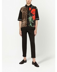 Chemise à manches courtes à fleurs noire Dolce & Gabbana