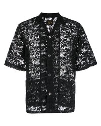 Chemise à manches courtes à fleurs noire Needles