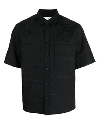 Chemise à manches courtes à fleurs noire Off-White