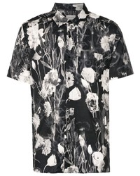 Chemise à manches courtes à fleurs noire OSKLEN