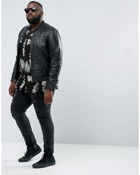 Chemise à manches courtes à fleurs noire Asos