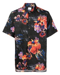 Chemise à manches courtes à fleurs noire PS Paul Smith