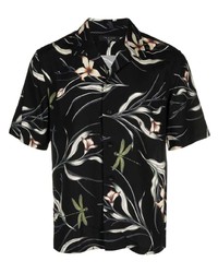 Chemise à manches courtes à fleurs noire rag & bone