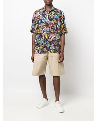 Chemise à manches courtes à fleurs noire Low Brand