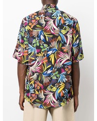 Chemise à manches courtes à fleurs noire Low Brand