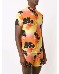 Chemise à manches courtes à fleurs orange Amir Slama