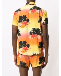 Chemise à manches courtes à fleurs orange Amir Slama