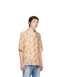 Chemise à manches courtes à fleurs orange Acne Studios